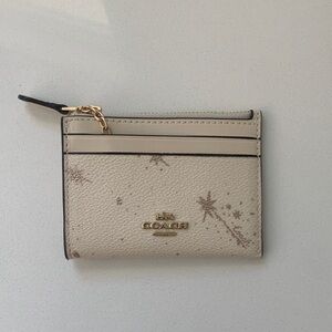 Coach Cream and Gold Key & Card Holder